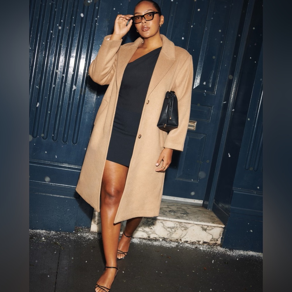 Abercrombie and Fitch Wool Blend Dad Coat Women’s XLT Camel